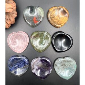 Heart Shaped Gemstone Worry Stones - Your Choice -Random Pick